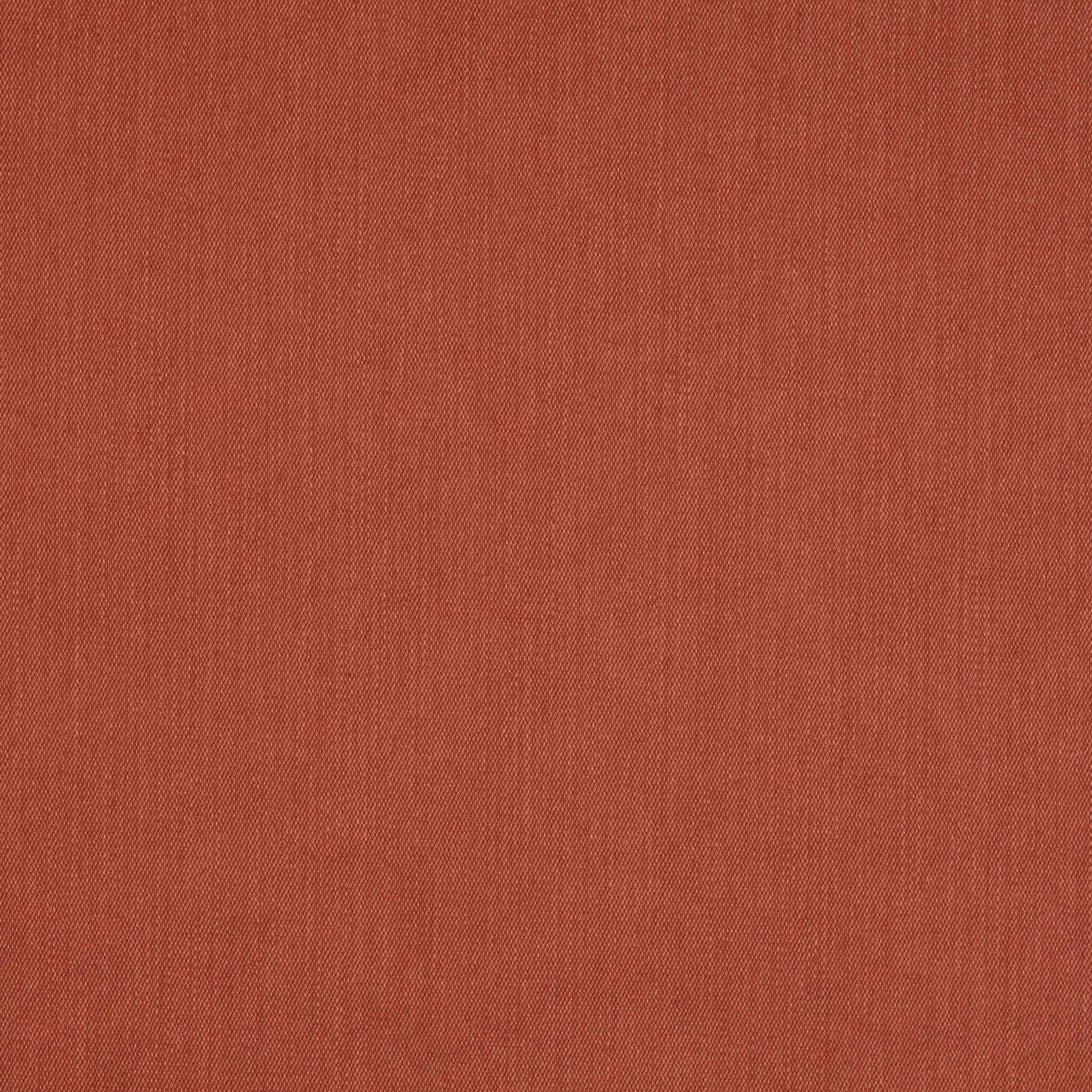 Terracotta tomato-red plain weave fabric with fine linen-cotton texture
