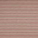 Muted pink and sienna striped woven fabric with narrow blue accent bands