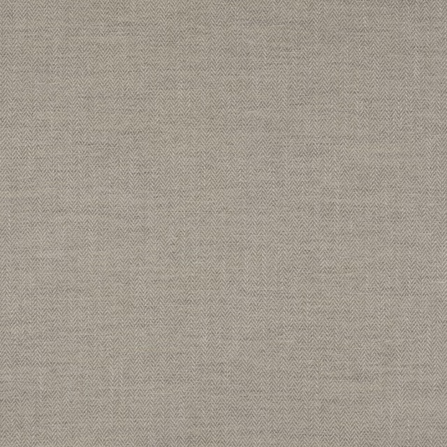 Pale silver grey herringbone fabric swatch with a fine woven texture