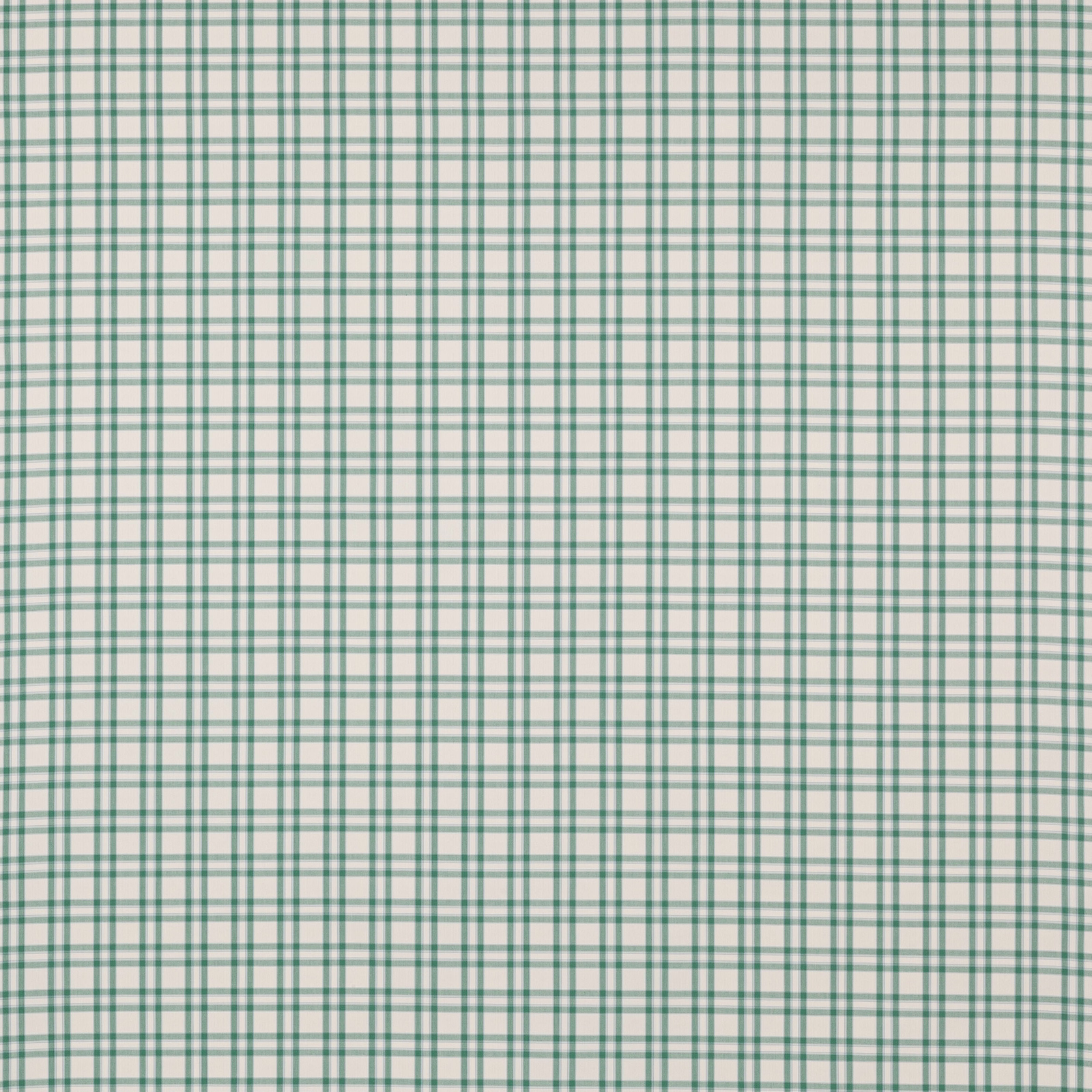 Small teal checked cotton fabric on a pale ground, shown as a flat swatch
