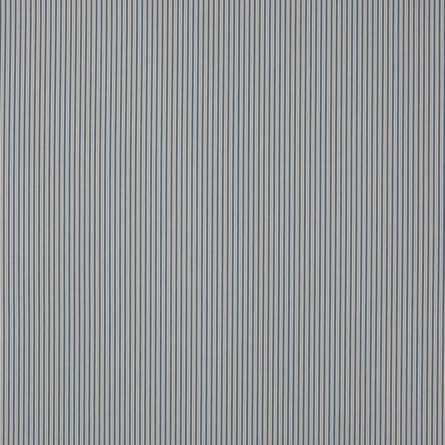 Fine navy and pale vertical pinstripe cotton fabric with crisp woven texture