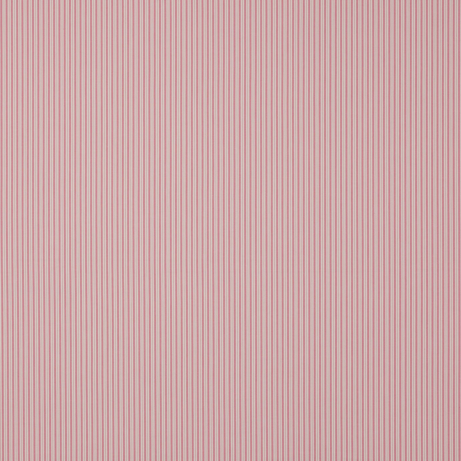 Soft blush pink cotton fabric with fine vertical white pinstripes