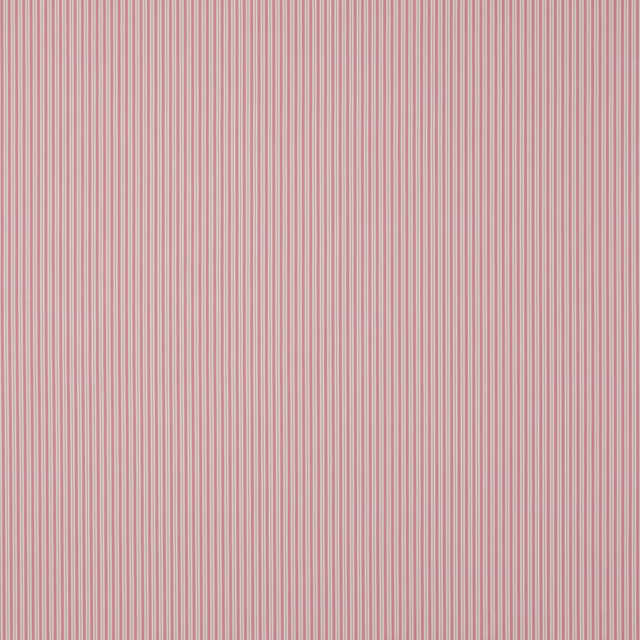 Soft blush pink cotton fabric with fine vertical white pinstripes