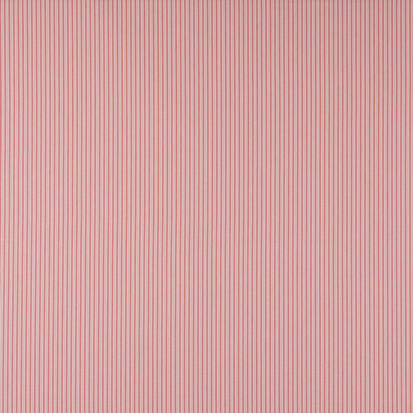 Soft blush red vertical pinstripe cotton fabric with fine regular stripes