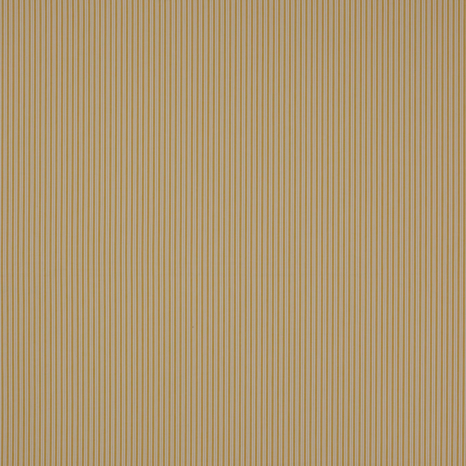 Fine vertical pinstripes in soft mustard yellow and pale cream cotton