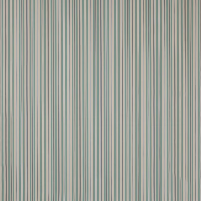 Vertical aqua and cream pinstripes on a soft cotton fabric