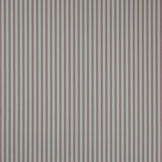 Fine vertical blue and neutral stripe fabric with a crisp woven texture