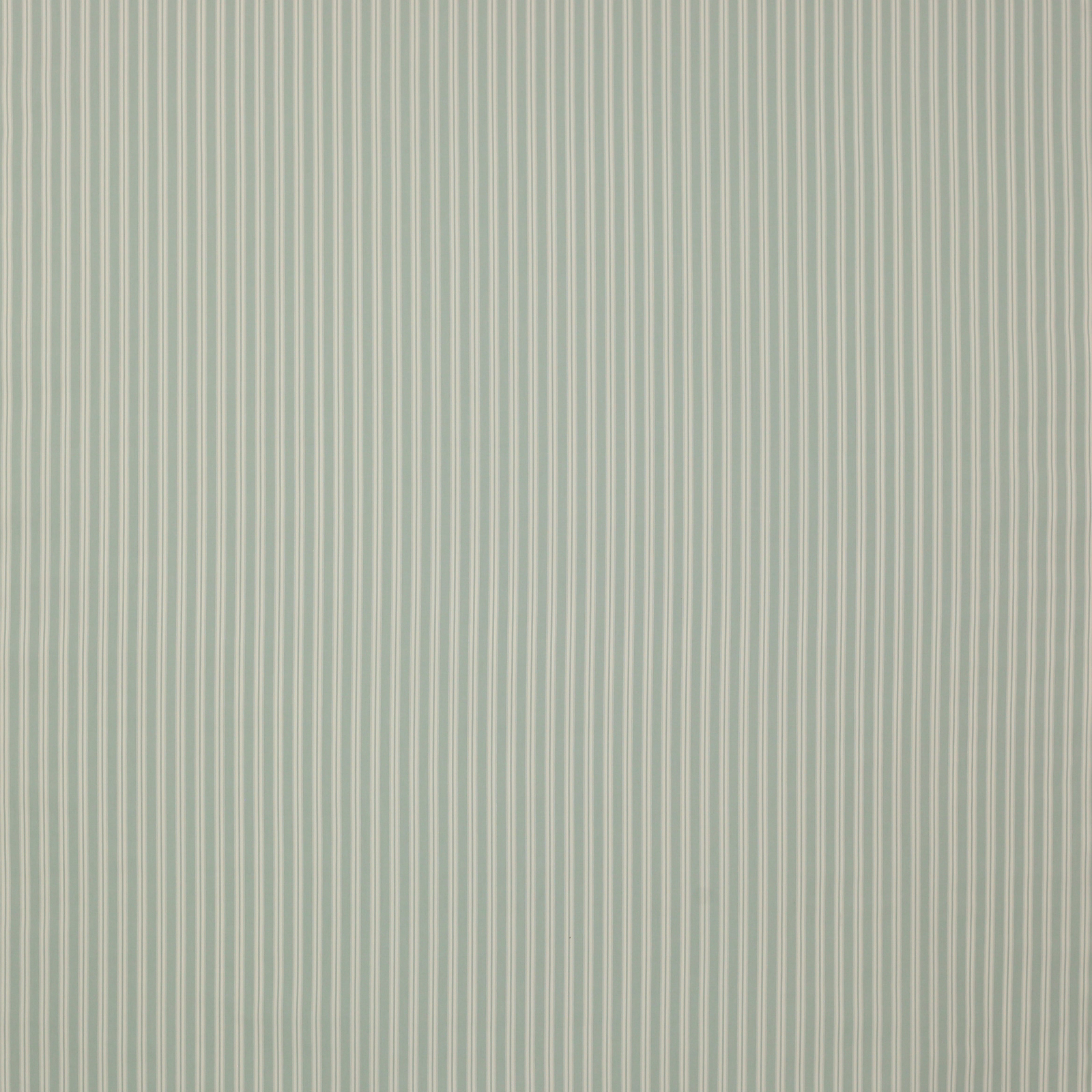 Pale aqua cotton stripe fabric with fine cream pinstripes