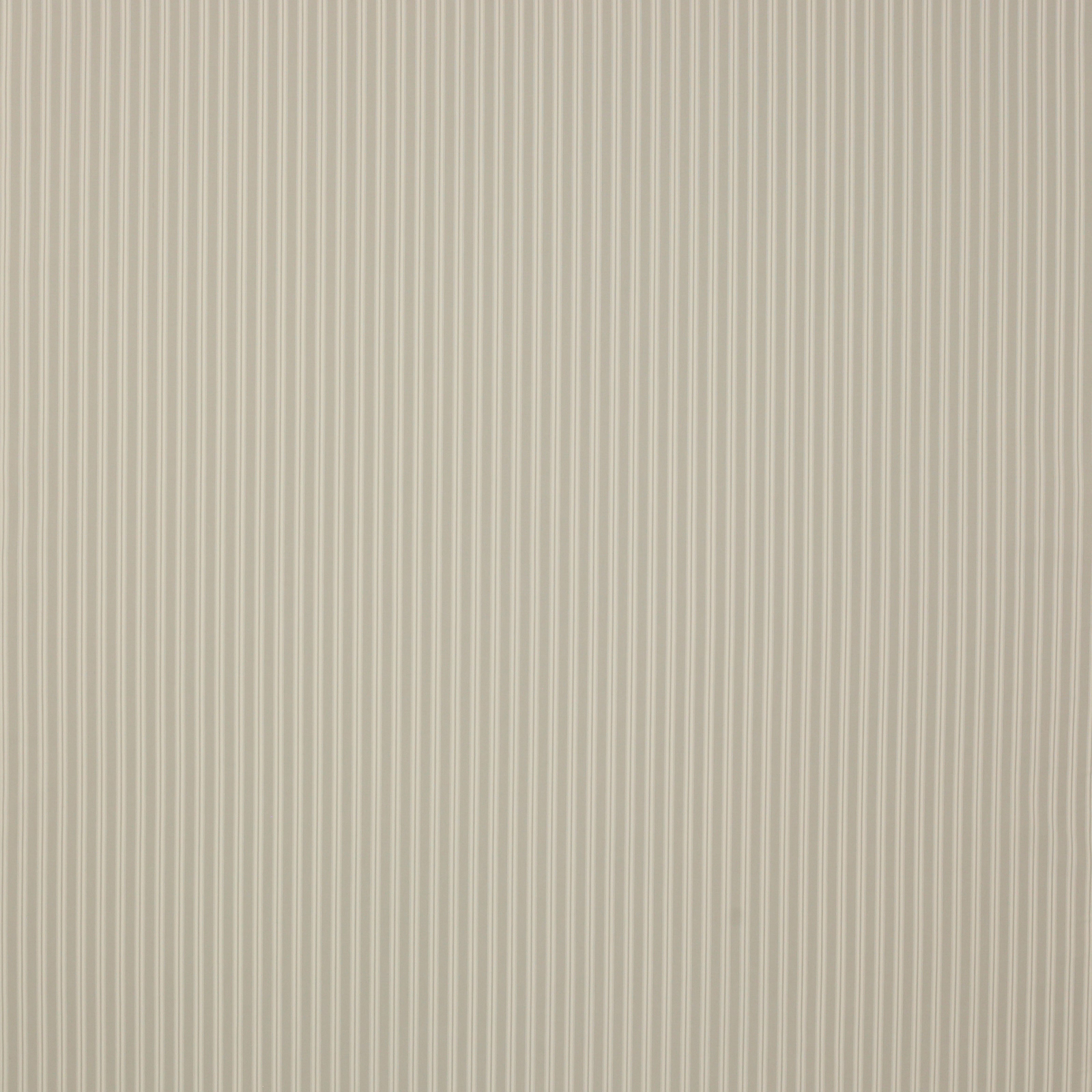 Pale silver cotton stripe fabric with fine vertical stripes and matte texture