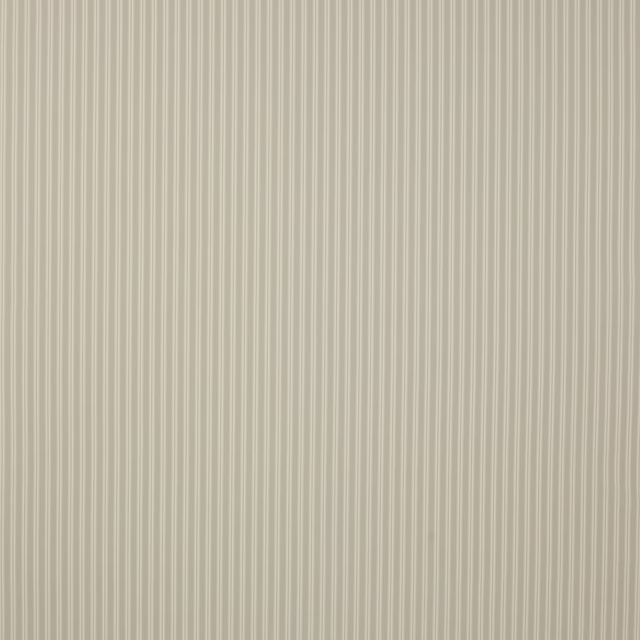 Pale silver cotton stripe fabric with fine vertical stripes and matte texture