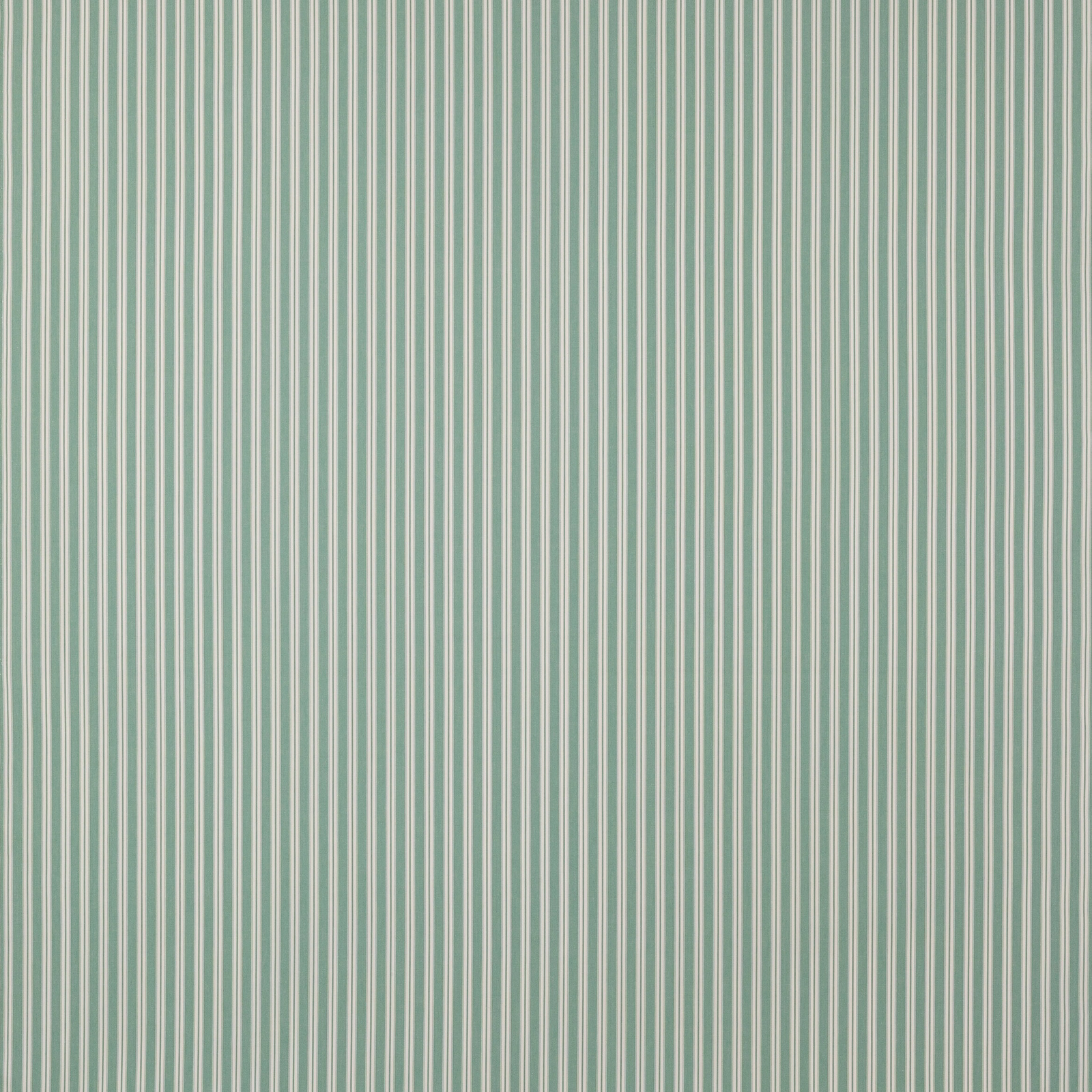 Vertical teal and white pinstripes on a soft pale ground