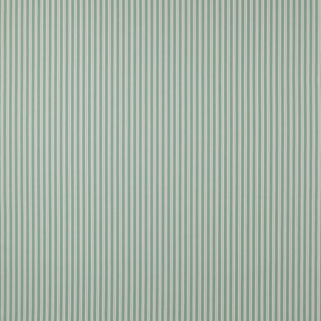 Vertical teal and white pinstripes on a soft pale ground