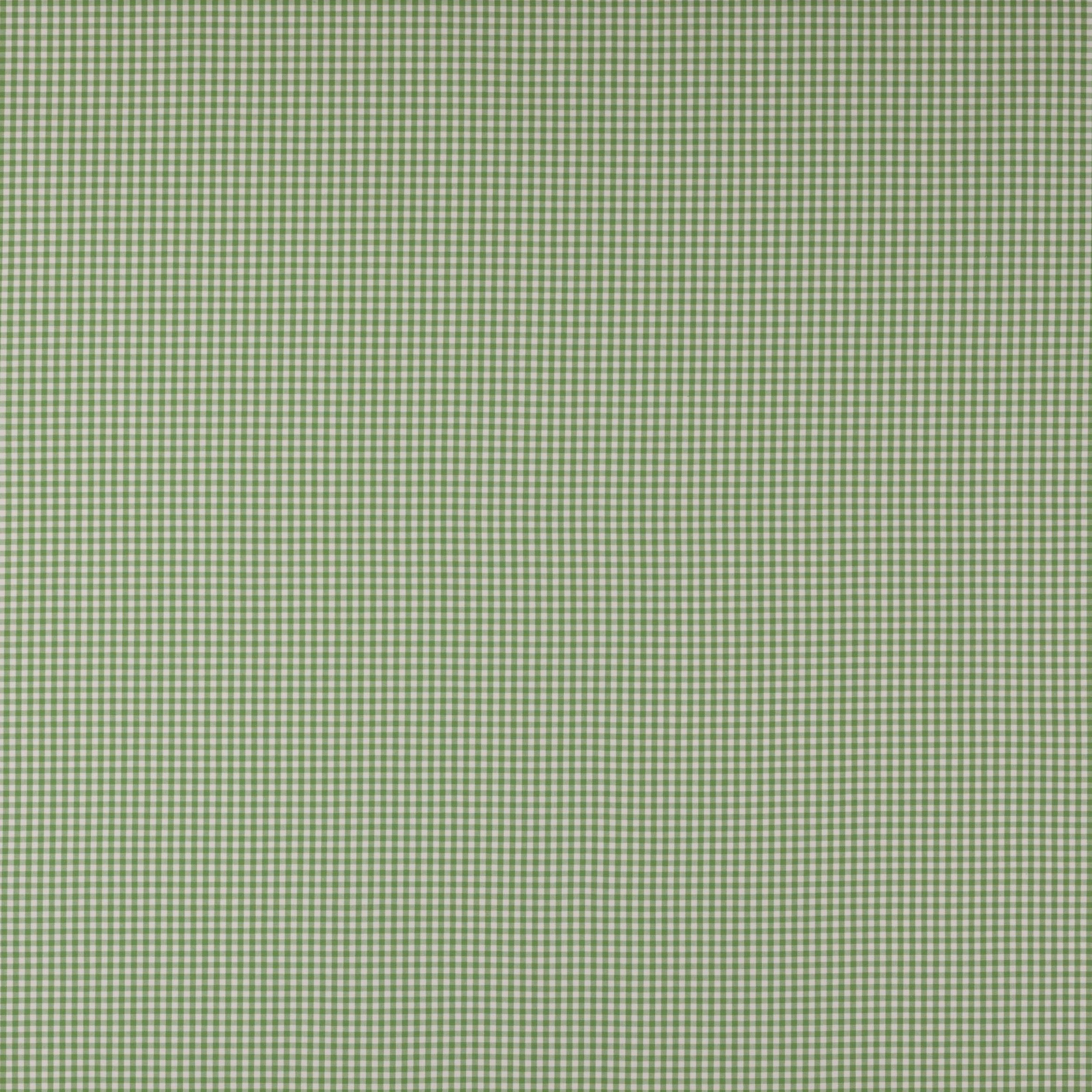 Small sage green and pale cream check fabric swatch with fine woven texture