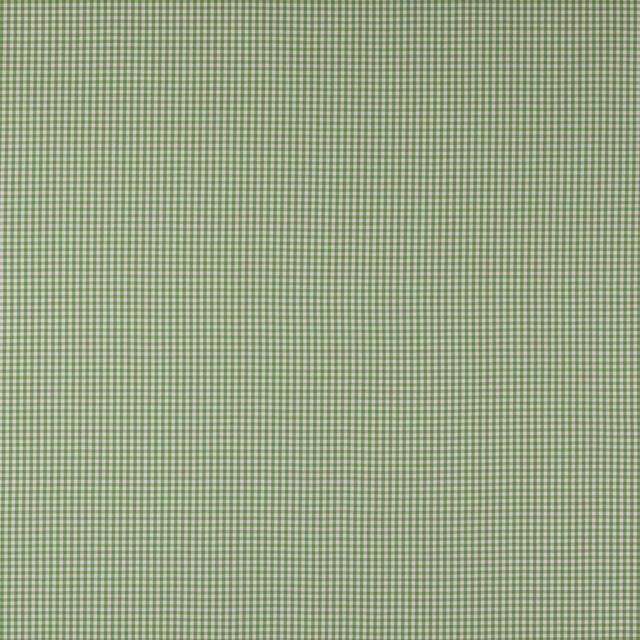 Small sage green and pale cream check fabric swatch with fine woven texture