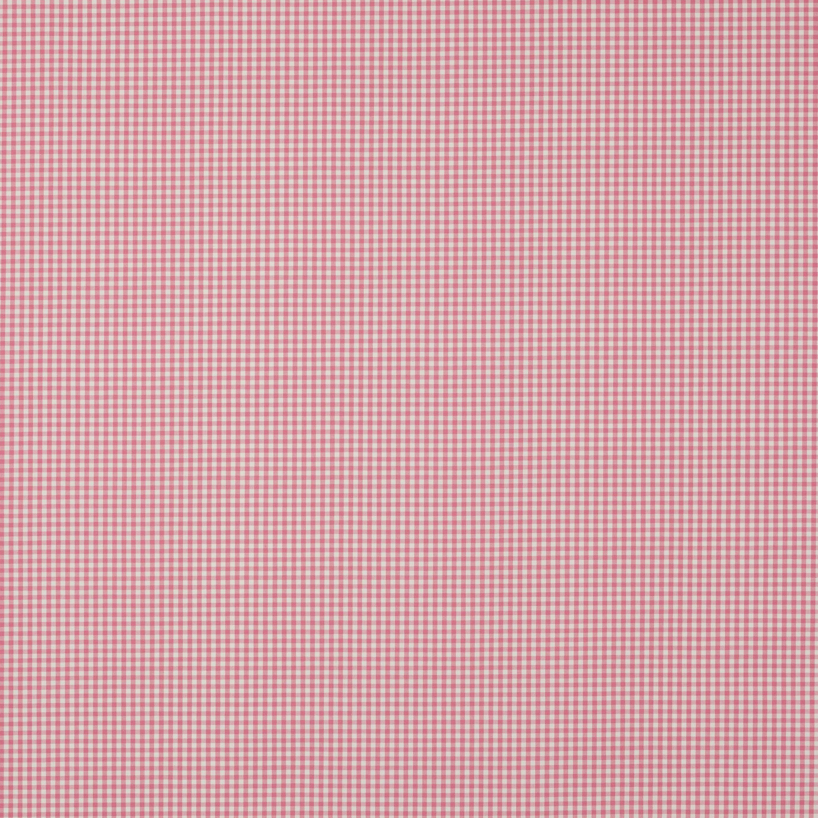 Close-up of a soft pink and ivory tiny gingham check fabric swatch