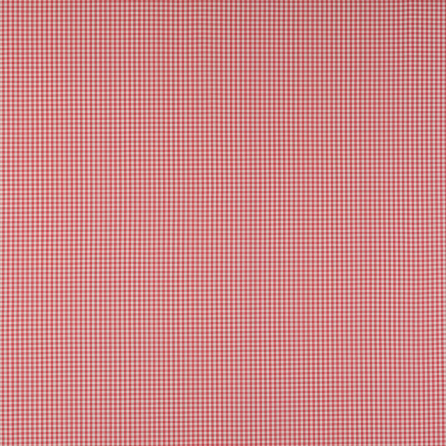 Small pink-red gingham check cotton fabric swatch