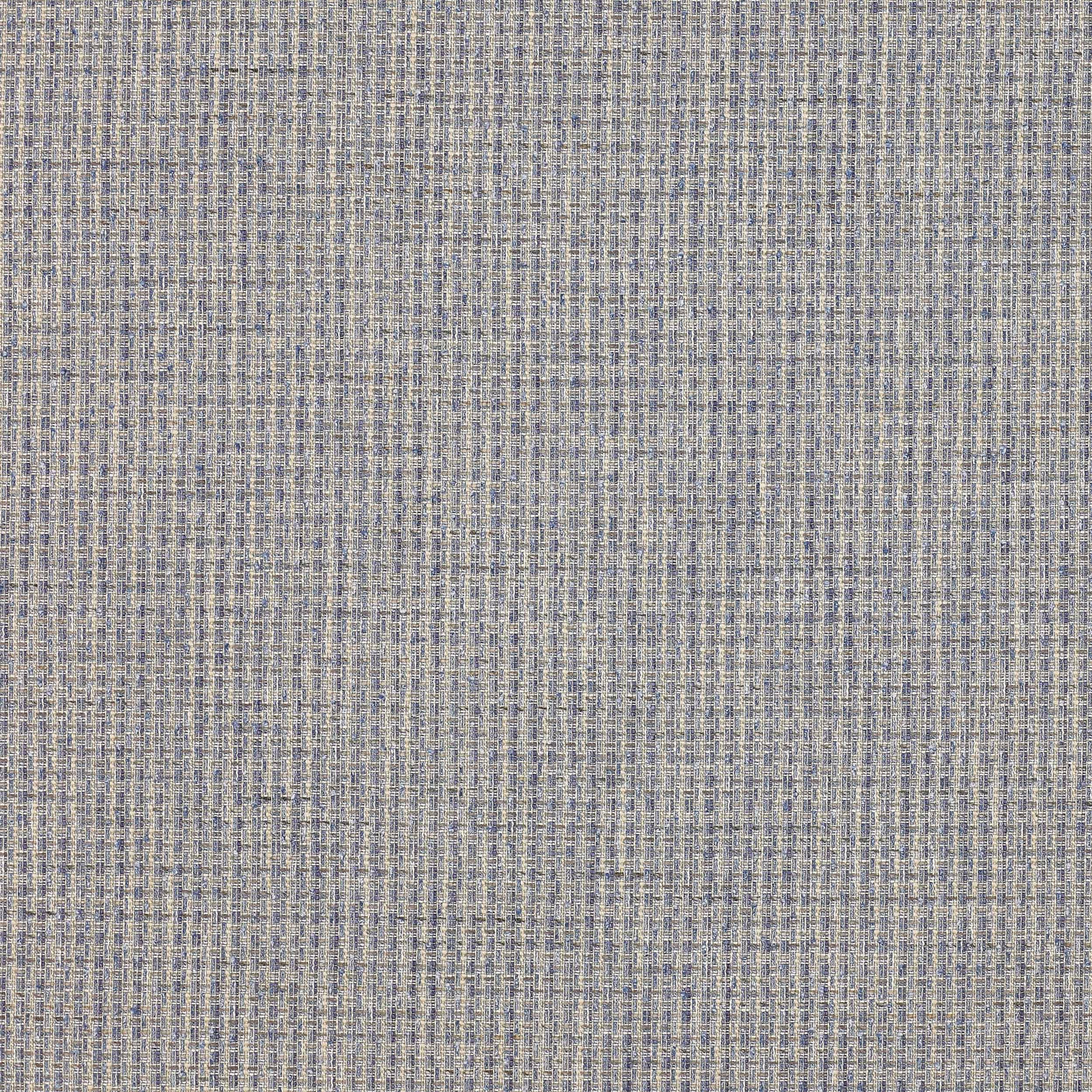 Close-up of a soft misty blue crosshatch woven fabric with pale neutral flecks