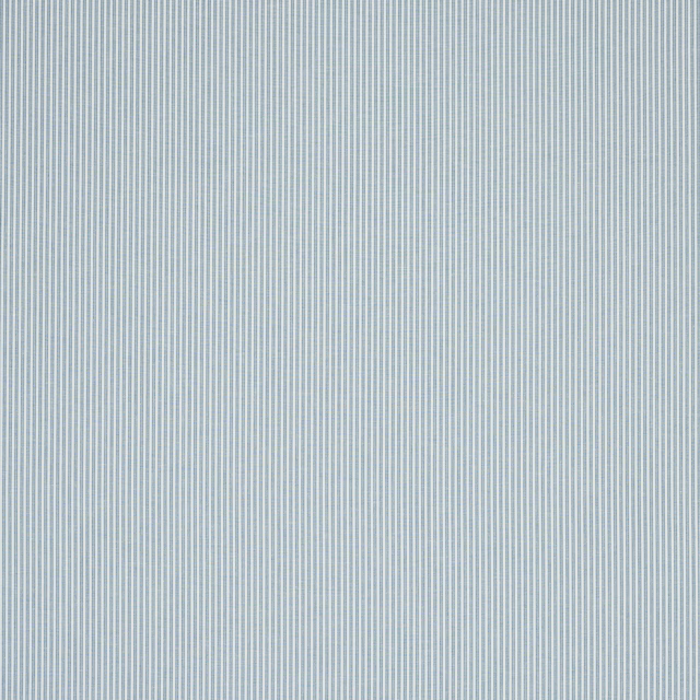 Pale blue fine vertical stripe linen-cotton fabric swatch