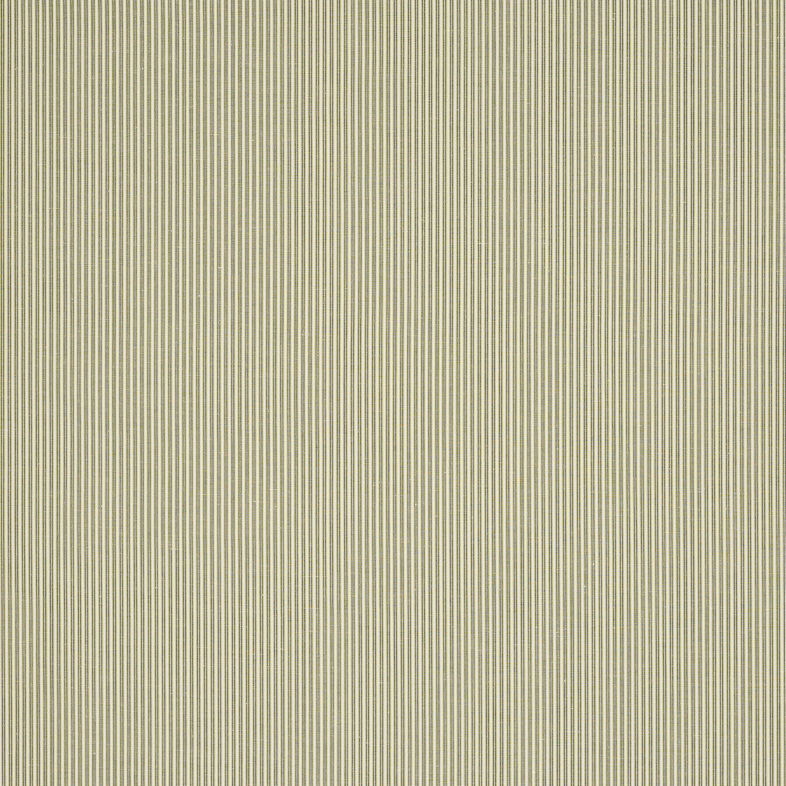 Fine vertical olive pinstripes on a muted green fabric swatch