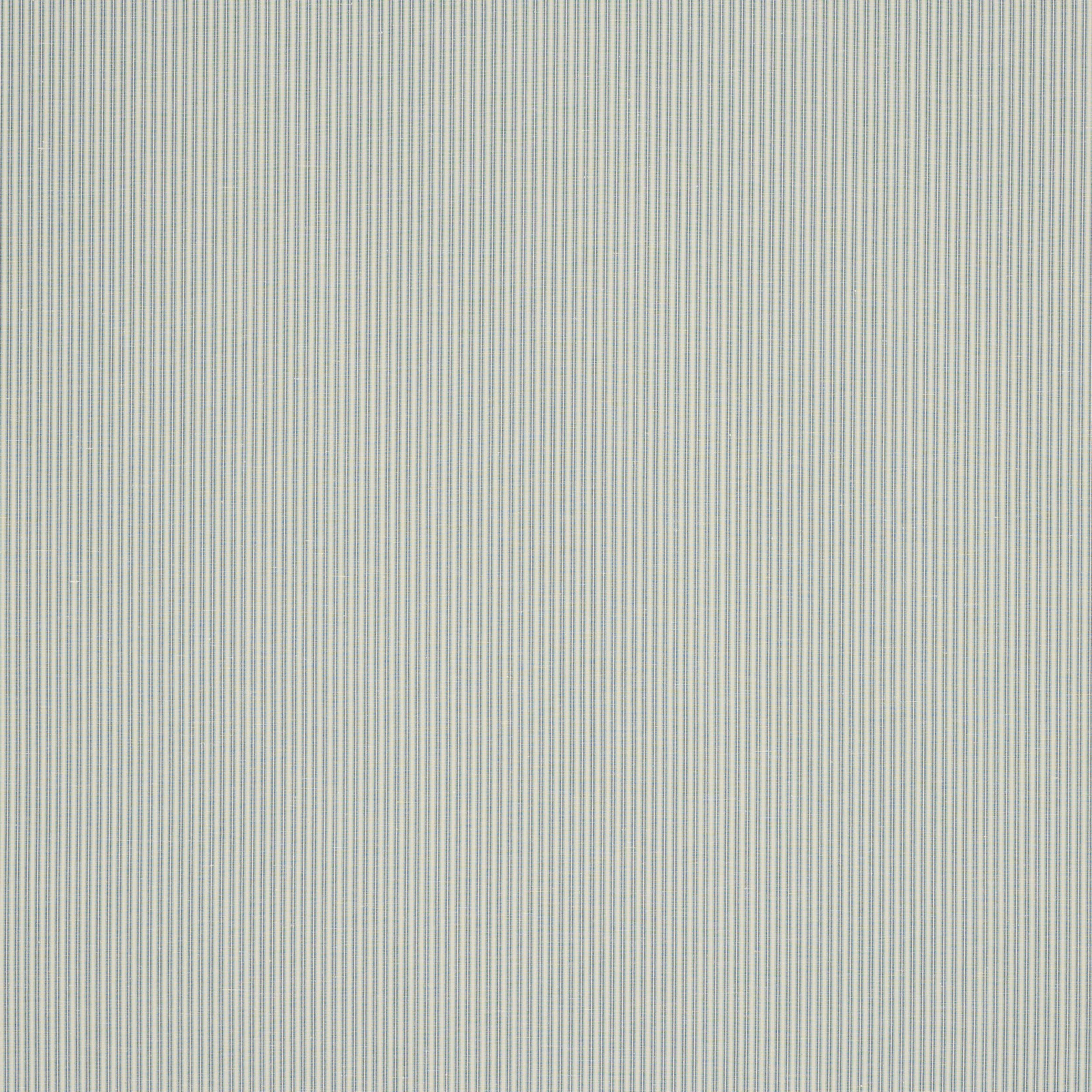 Fine vertical sea-blue and pale neutral stripe woven in a linen-cotton fabric