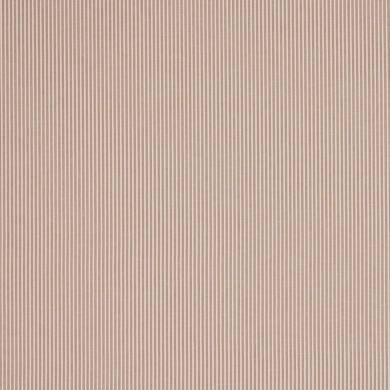 Fine sienna and beige vertical stripe fabric with a linen-cotton texture