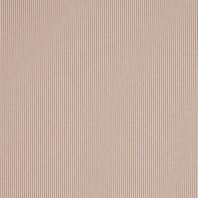 Fine sienna and beige vertical stripe fabric with a linen-cotton texture