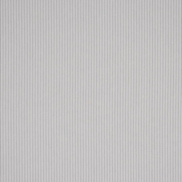 Fine vertical silver-grey pinstripe fabric swatch with a soft linen-cotton texture