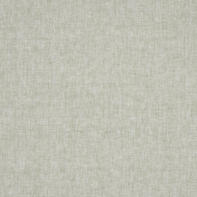 Soft sage green linen fabric with fine herringbone check texture