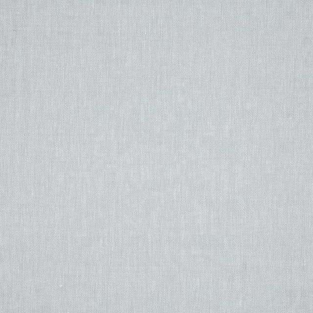 Pale celadon linen fabric with fine herringbone texture and subtle vertical stripe