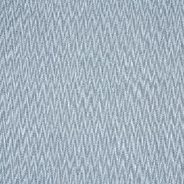 Pale slate-blue linen fabric with fine herringbone-style weave and subtle texture