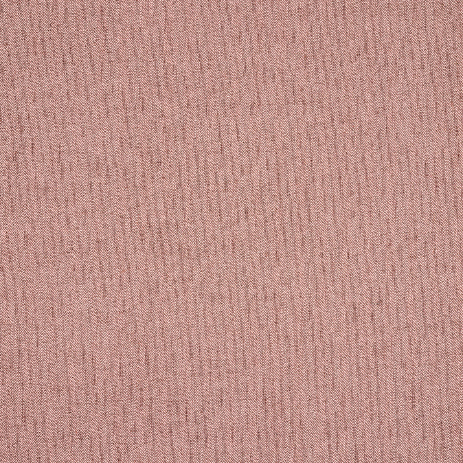 Dusty pink terracotta linen with fine herringbone stripe weave