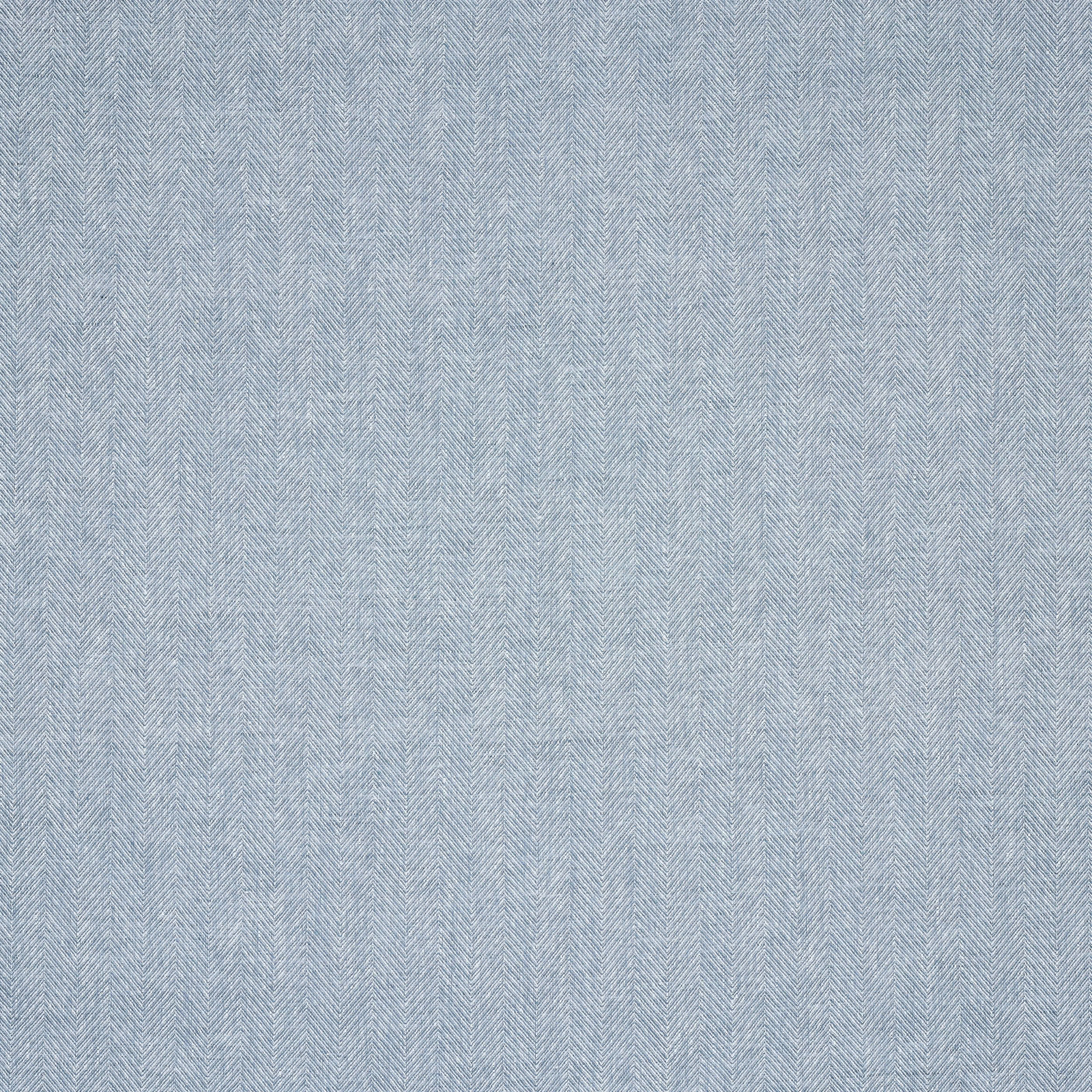Close-up of soft blue-grey linen herringbone fabric with fine vertical stripes