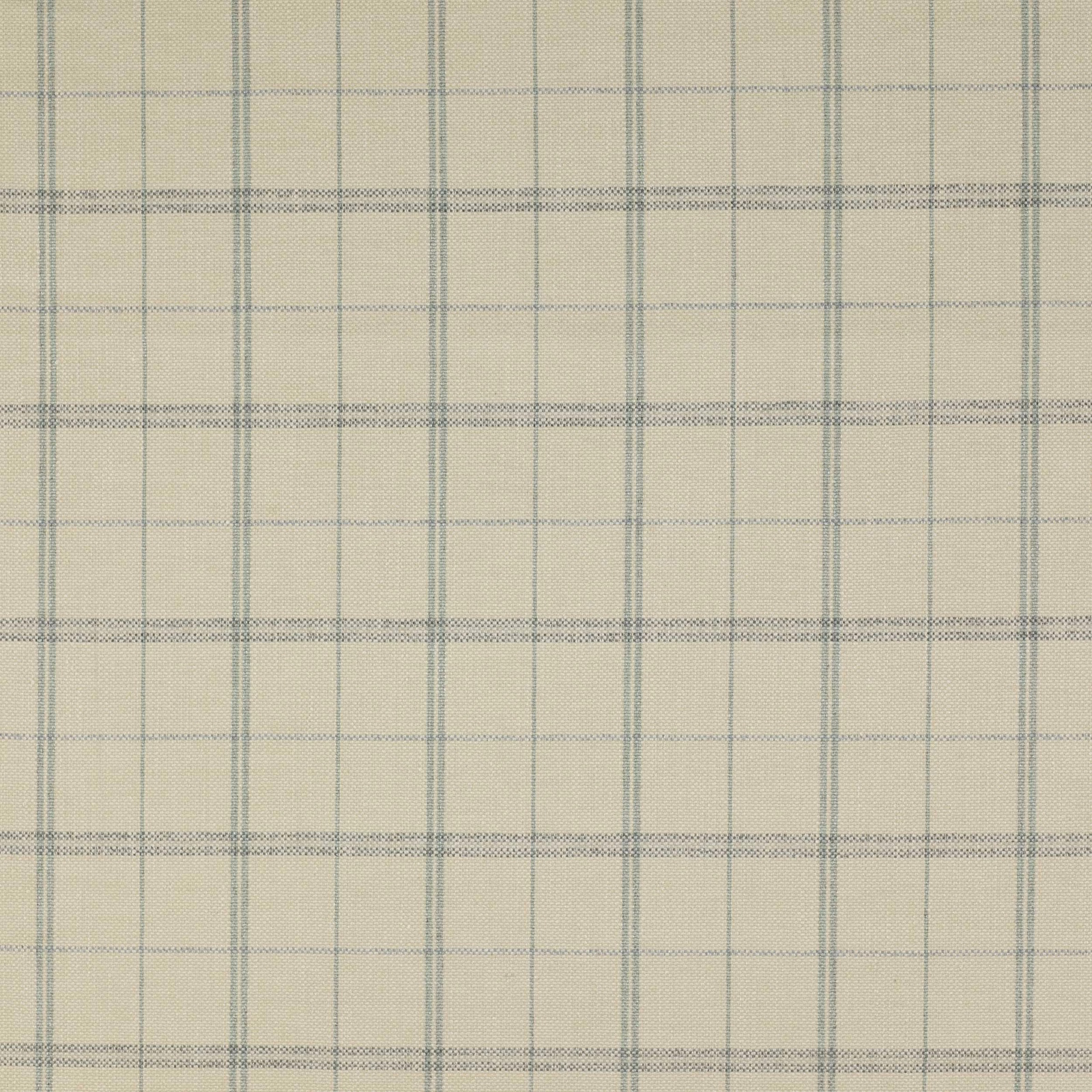 Pale aqua checked woven fabric with fine grey-blue grid lines