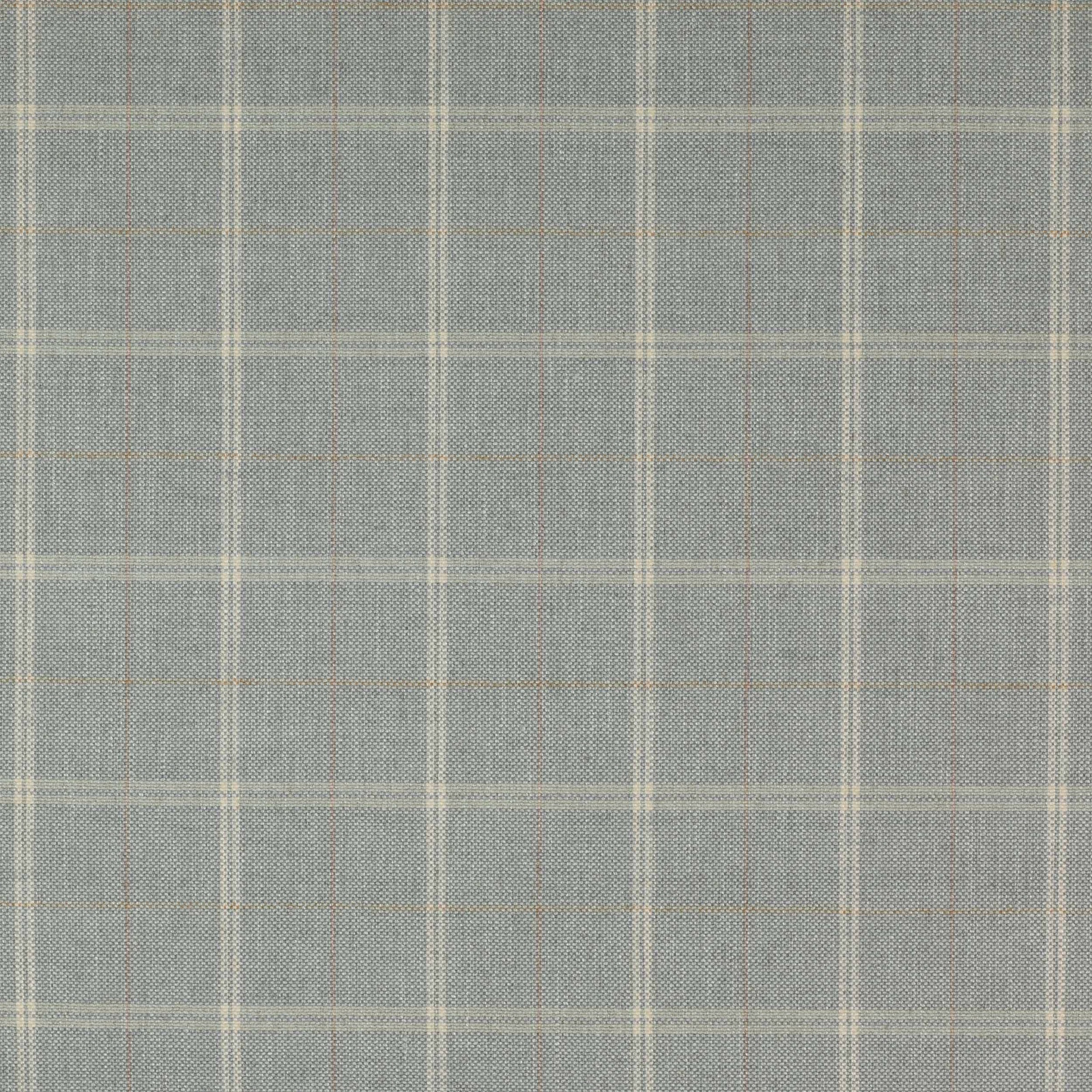 Pale dusty blue woven check fabric with creamy intersecting lines