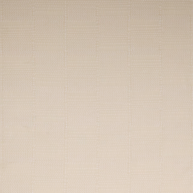 Pale ivory cream geometric woven fabric with subtle textured check pattern