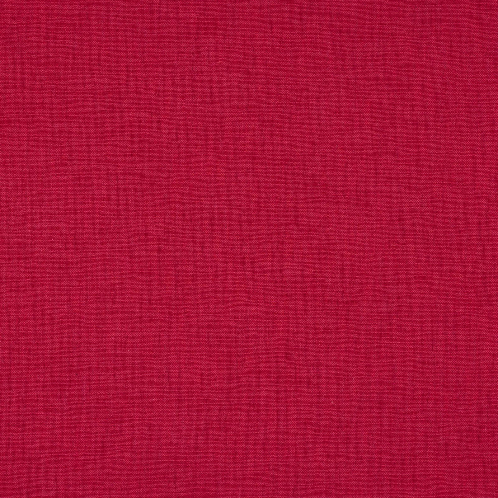 Close-up of rich berry pink plain woven fabric with fine linen texture
