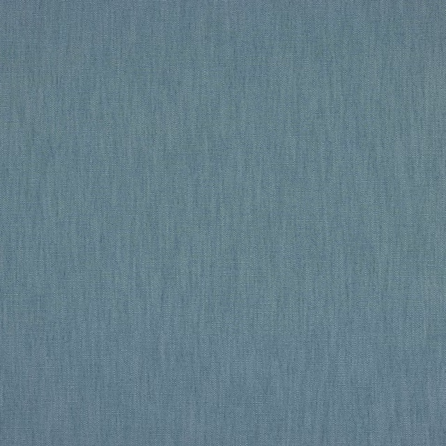 Muted blue plain woven fabric with fine linen-like texture