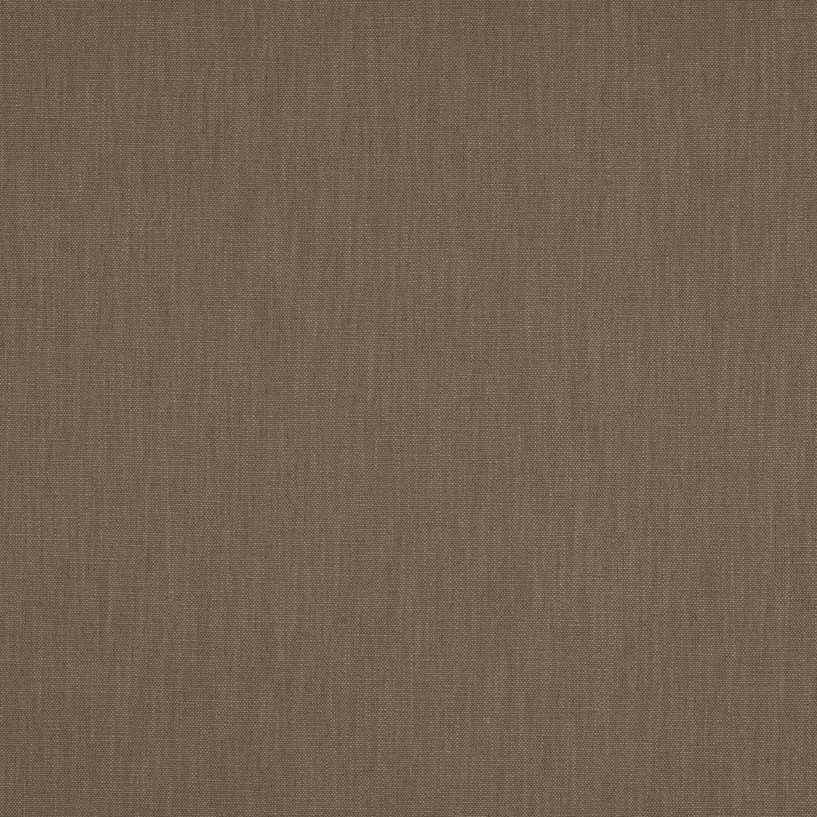 Close-up of a plain taupe-grey woven fabric with fine linen texture