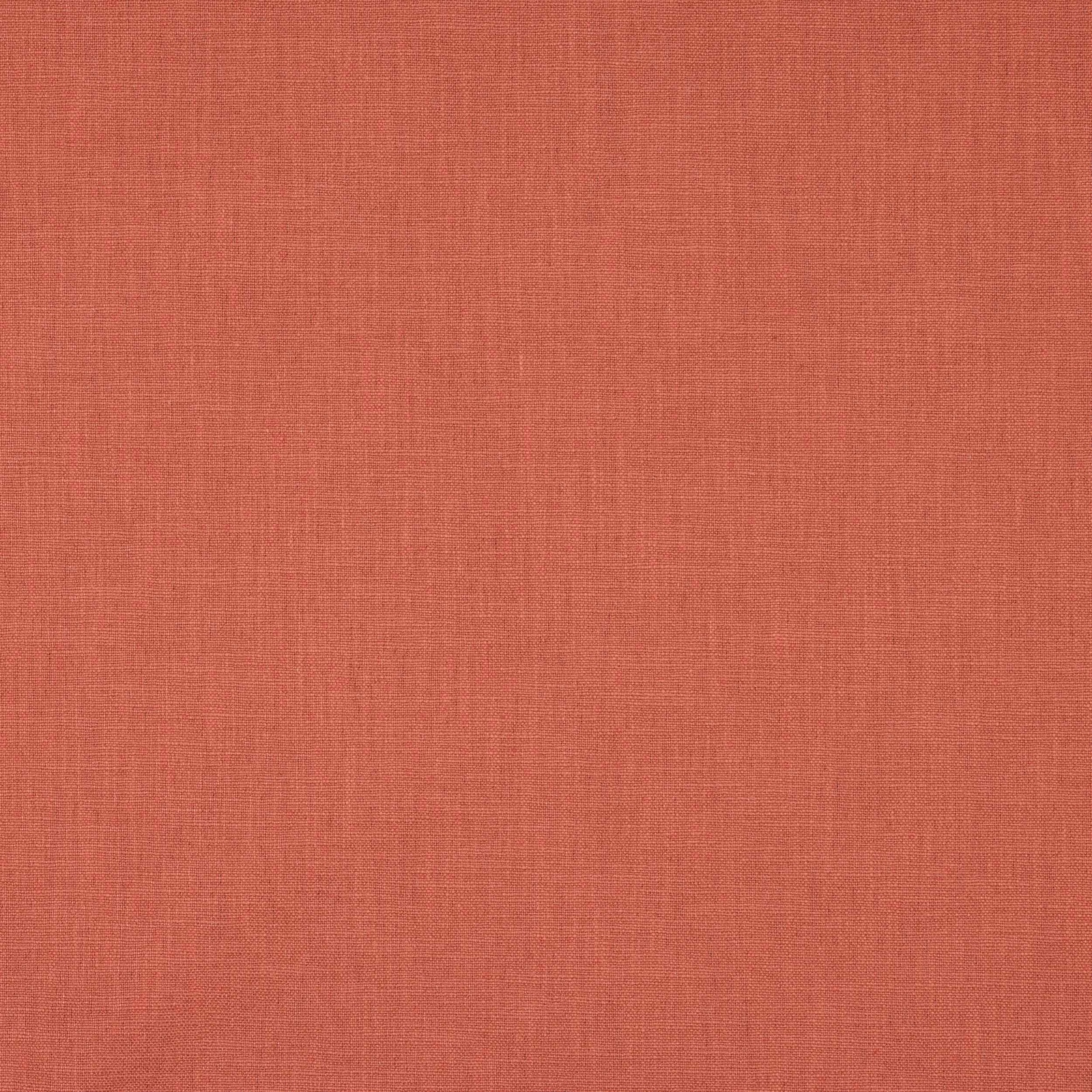 Soft coral terracotta plain weave fabric with subtle linen texture