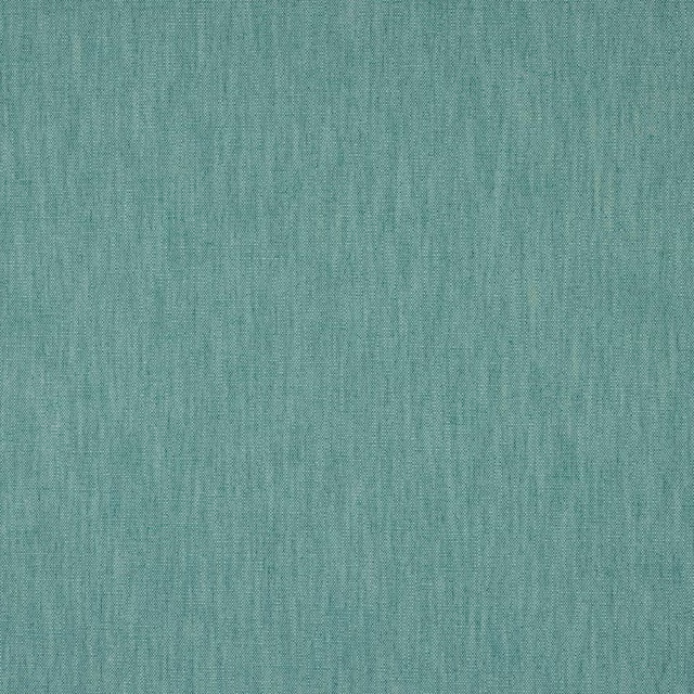 Soft peacock teal plain weave fabric swatch with subtle linen texture