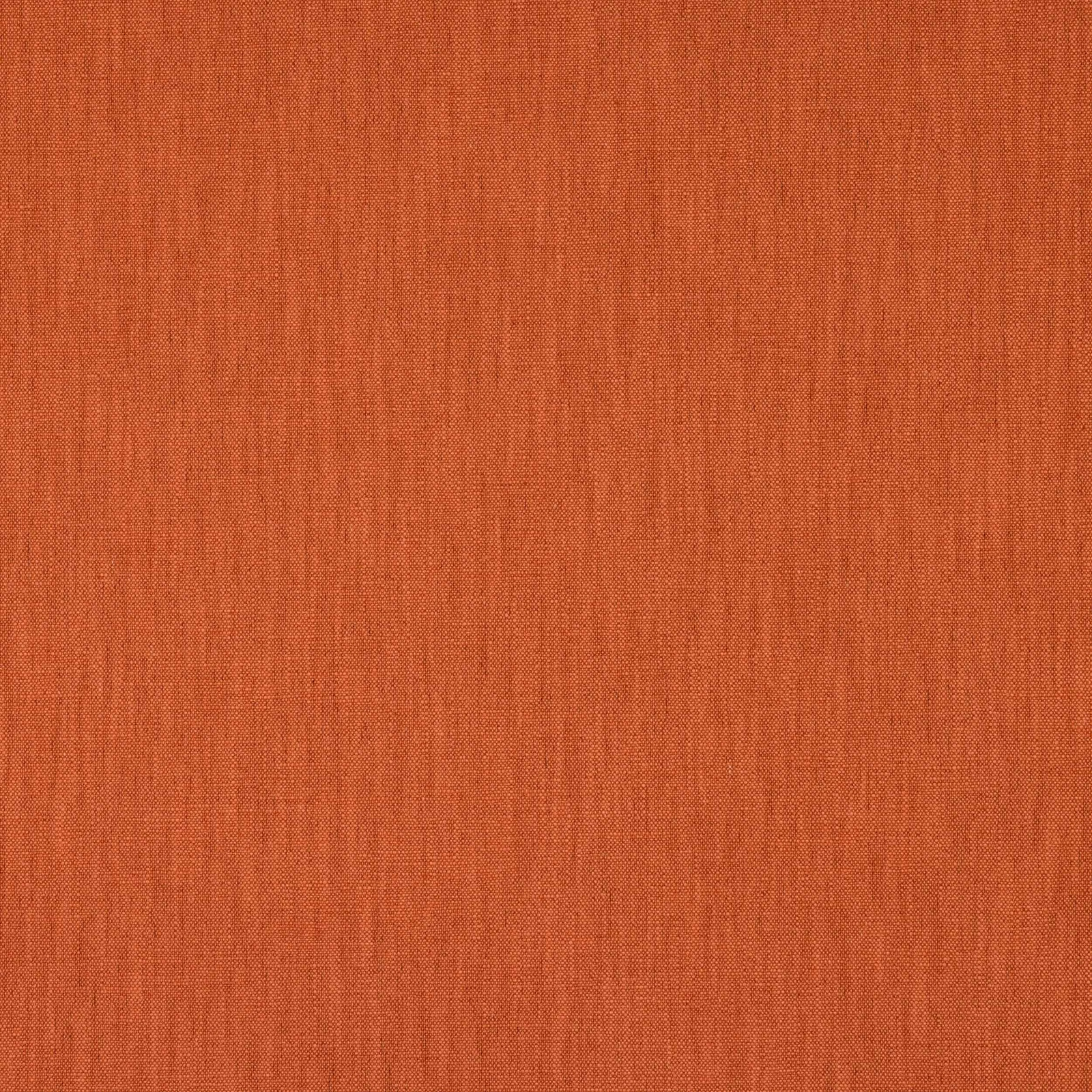 Close-up of a warm tomato-orange plain woven fabric with fine texture