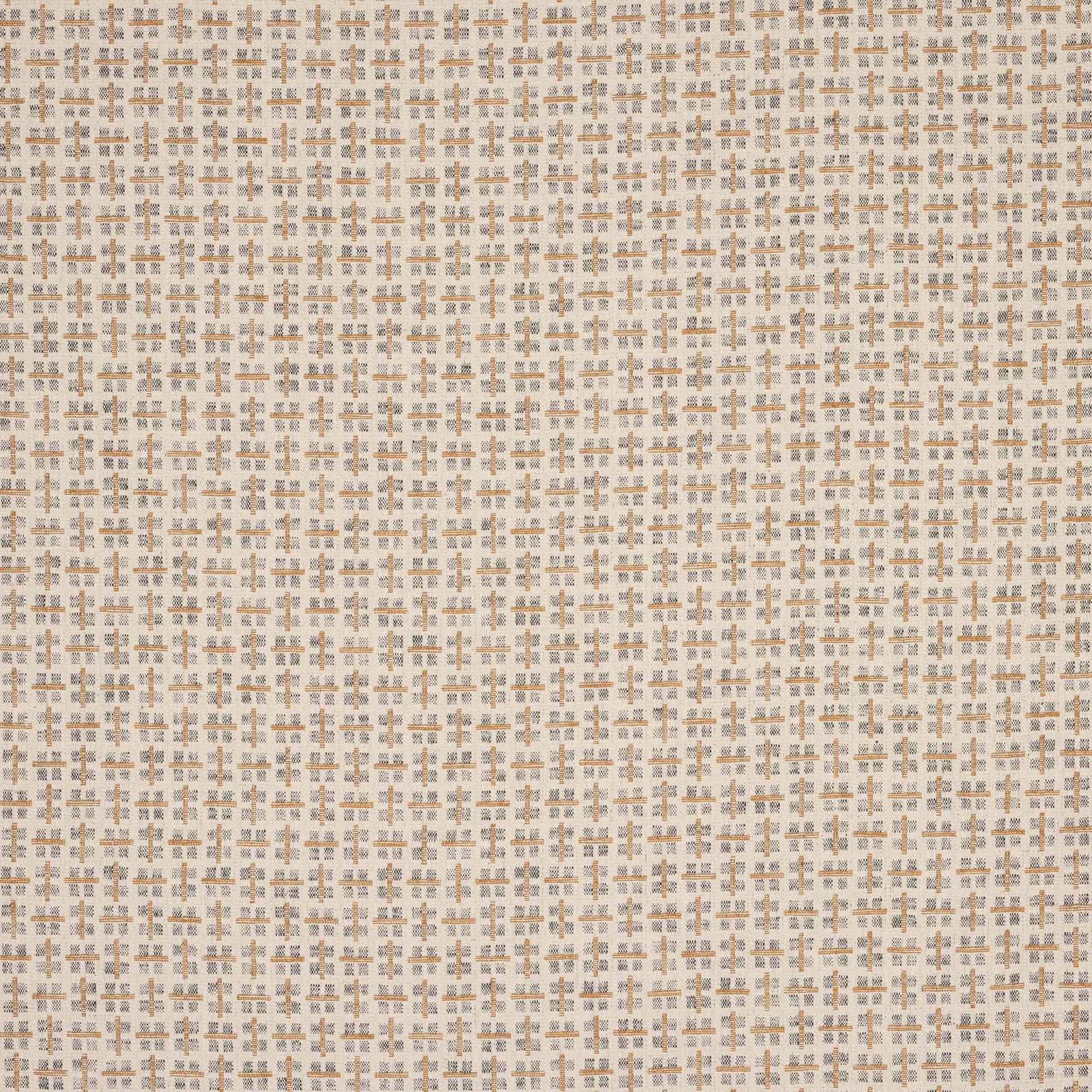 Cream ground fabric with tiny ochre and charcoal geometric cross motif