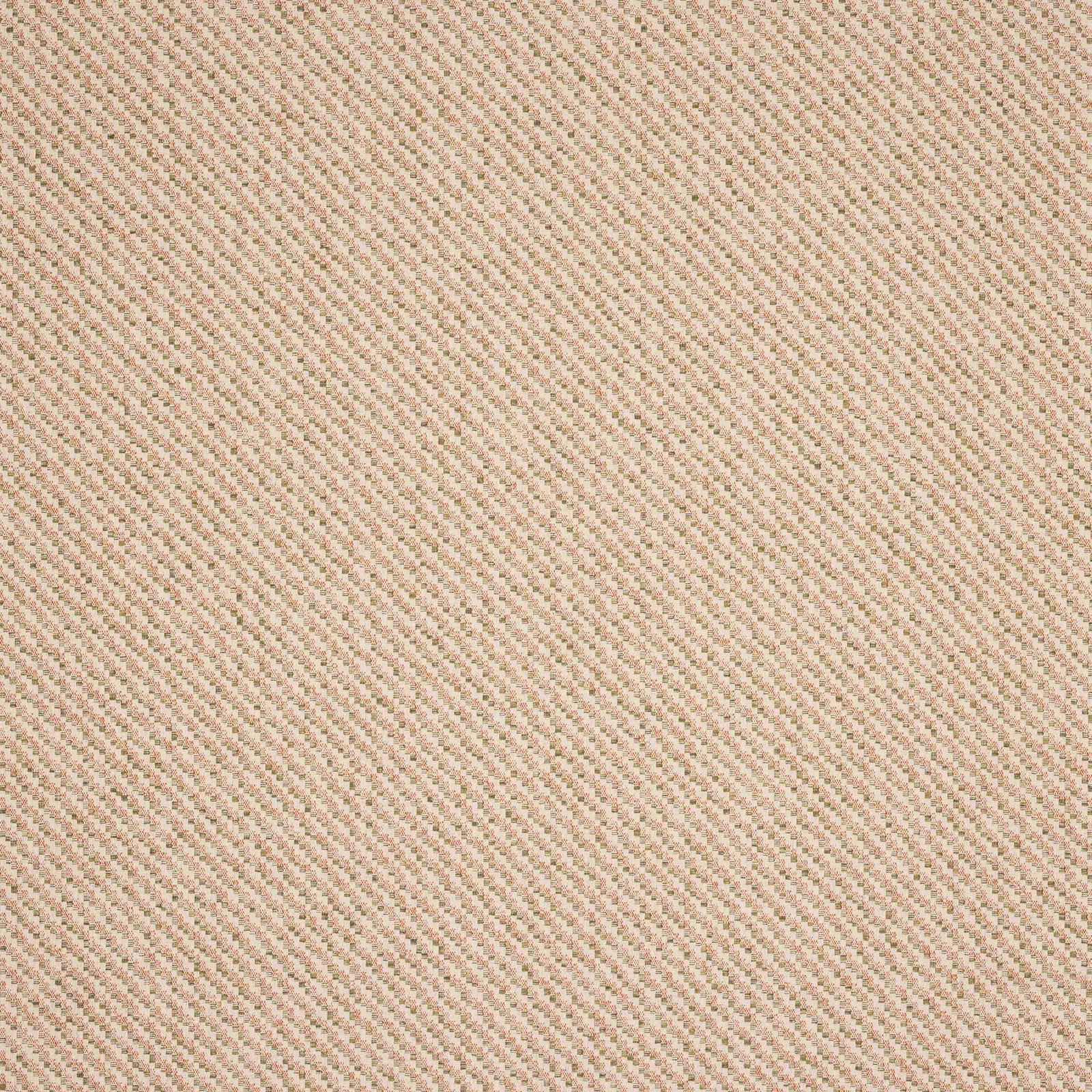 Close-up of warm beige woven fabric with tiny orange flecks and fine diagonal texture