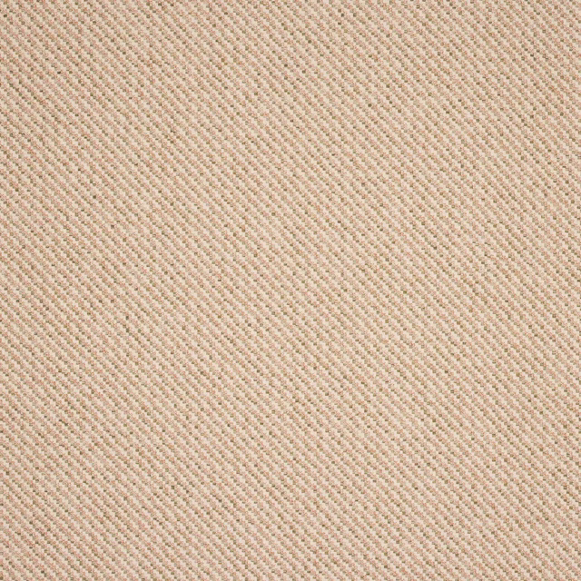 Close-up of warm beige woven fabric with tiny orange flecks and fine diagonal texture