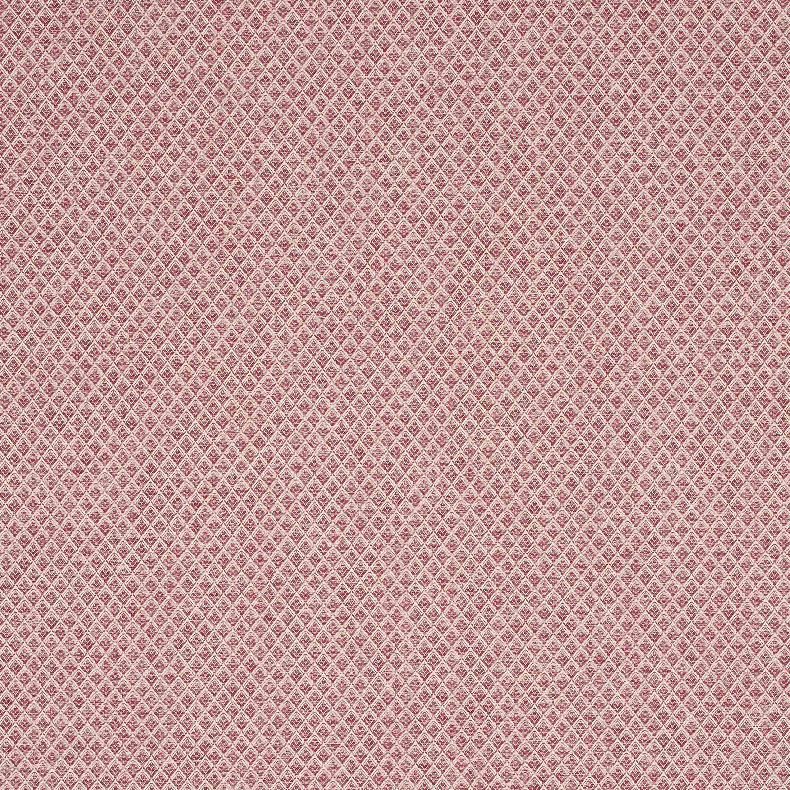 Small pink-red diamond weave fabric with pale ground and fine geometric repeat