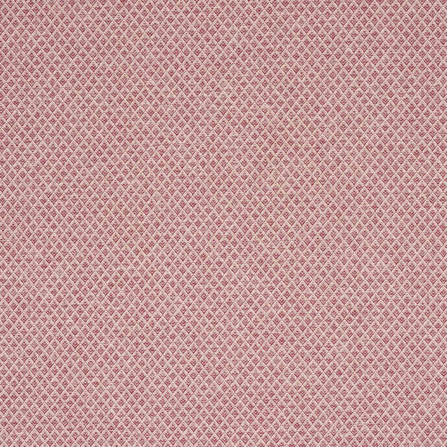 Small pink-red diamond weave fabric with pale ground and fine geometric repeat