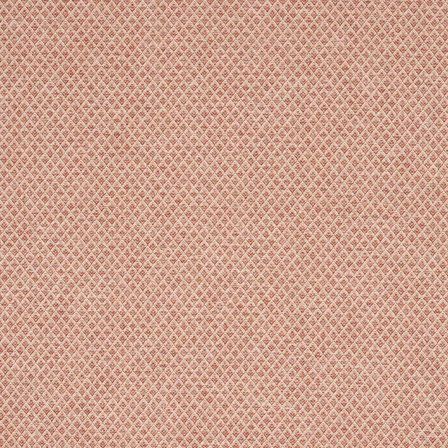 Small diamond geometric fabric in muted tomato red and cream