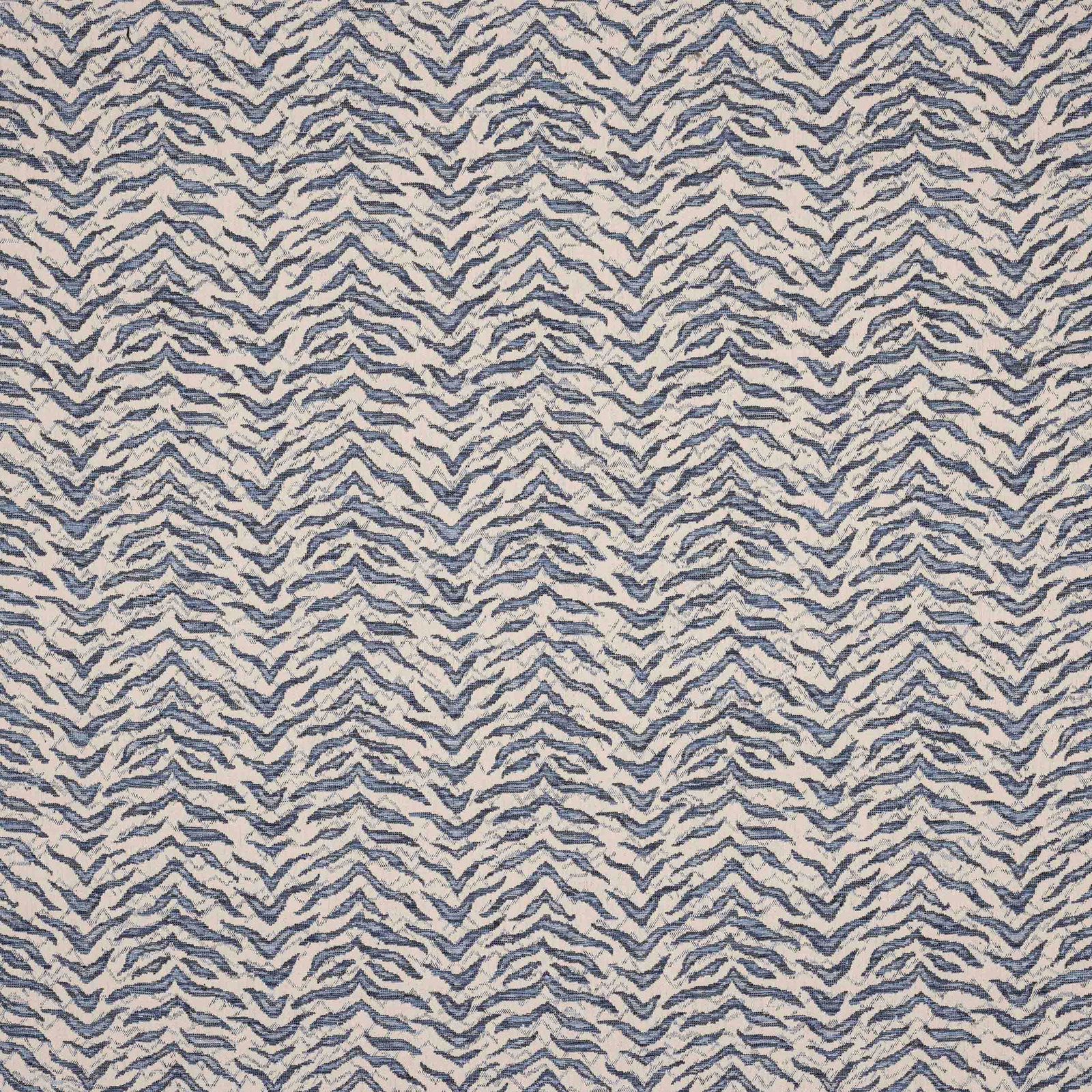 Small blue zigzag woven fabric on a pale natural ground