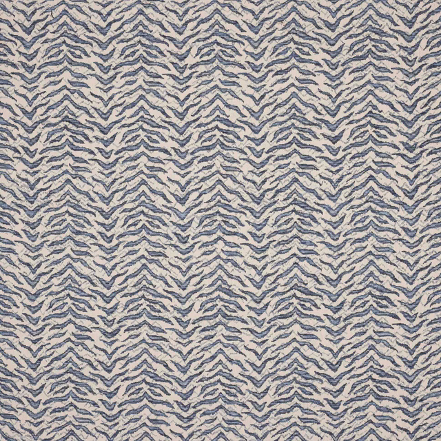 Small blue zigzag woven fabric on a pale natural ground