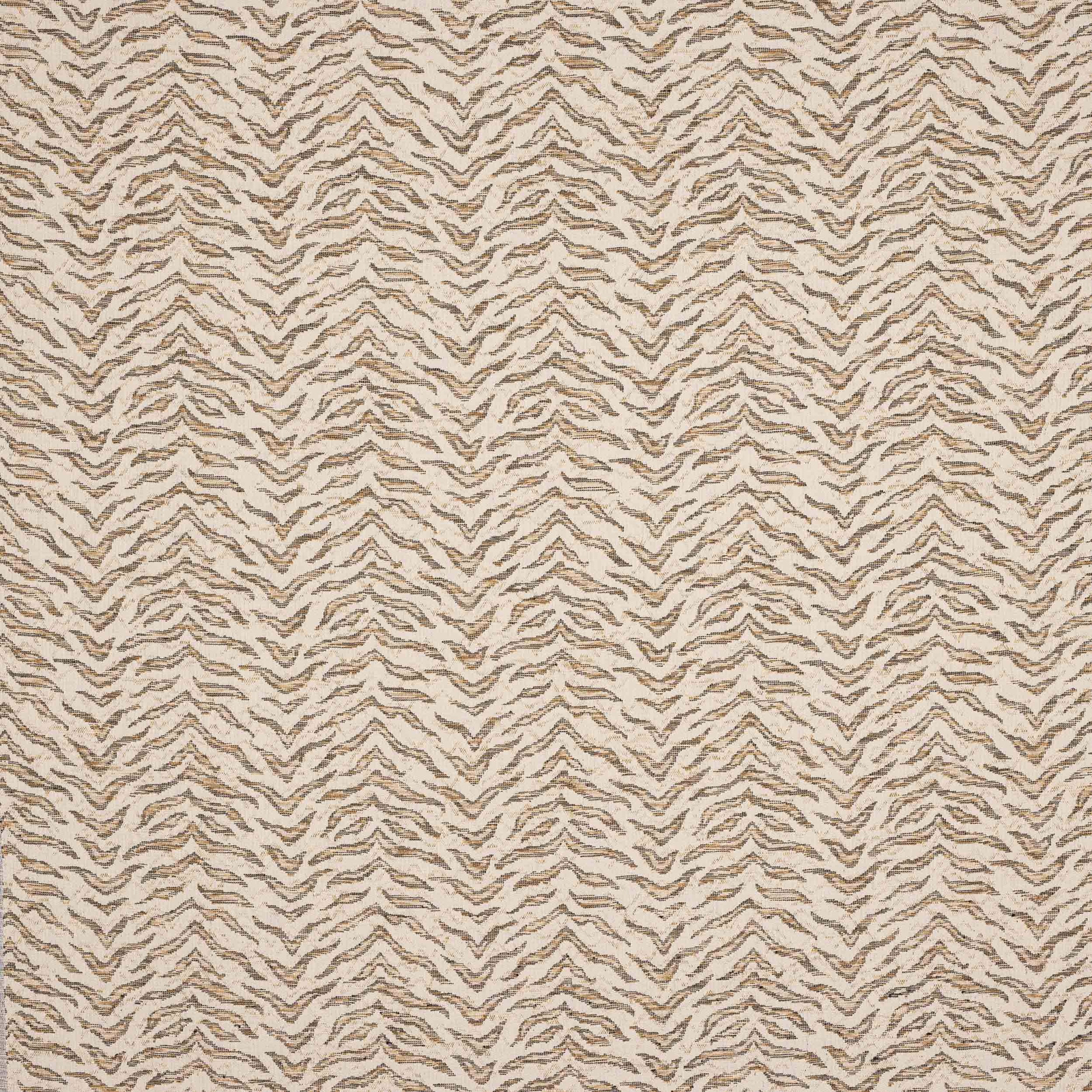 Soft straw beige fabric with muted taupe zigzag chevron pattern